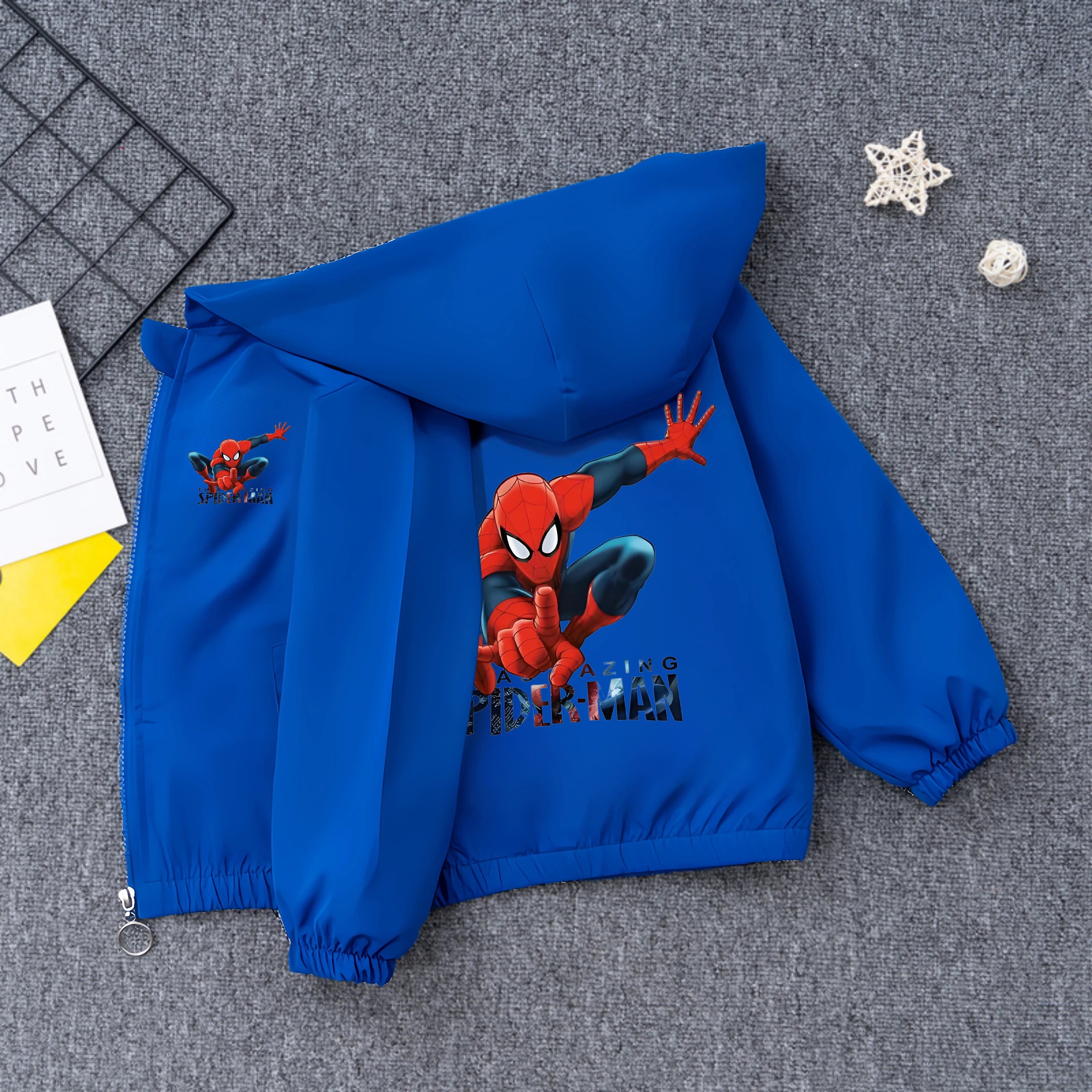 Boys' Casual Cardigans, Children's Jackets, Spider Man Hooded Tops, Windbreakers, Clothing Jackets
