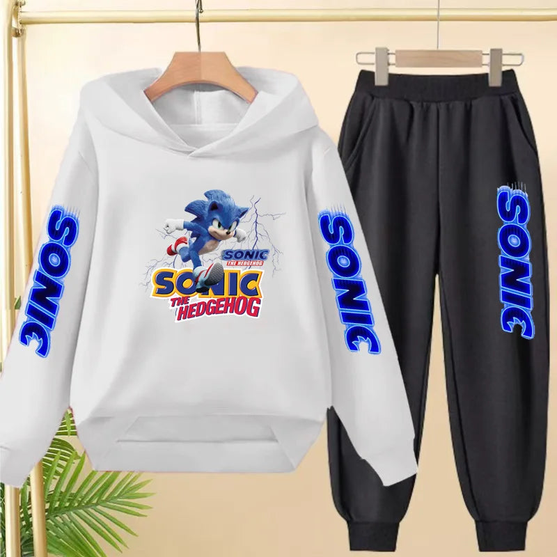 Kids 3-12Yrs Autumn Hoodie Anime Products Clothing Sports Pullover Sweatshirt+Pants Two-Piece Set Boys Girls Toddler Leisure Set