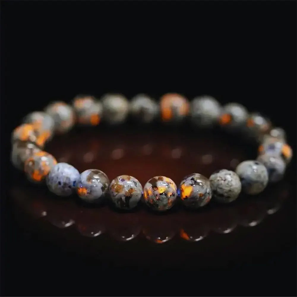 2/4pcs Natural Flame Stone Bracelet with Natural Raw Stone