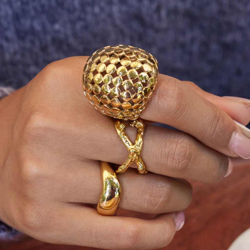 Golden Muse Ring
 Designer 18K Gold Color Plated