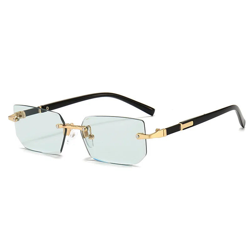 Rimless Sunglasses Rectangle Fashion Popular Women Men
