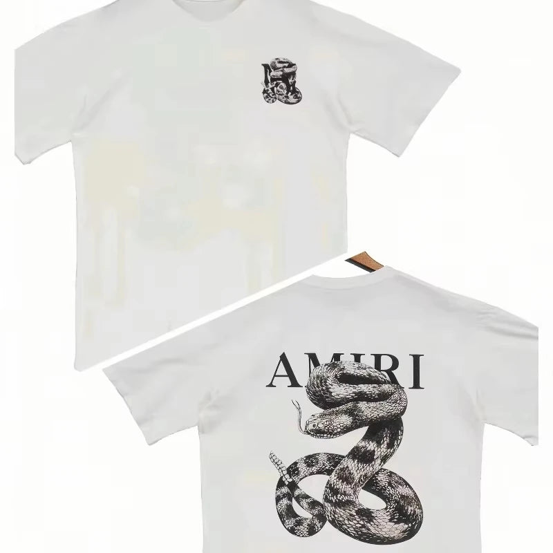 Snake Graphic Loose T - Shirt Light Luxury Trendy Short - Sleeve Unisex Versatile Casual Wear graphic t shirts pro choice