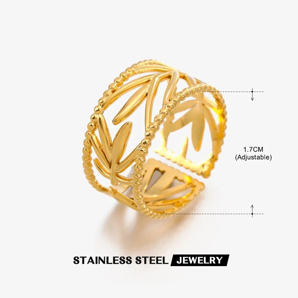 316L Stainless Steel Rings for Women Gold Color