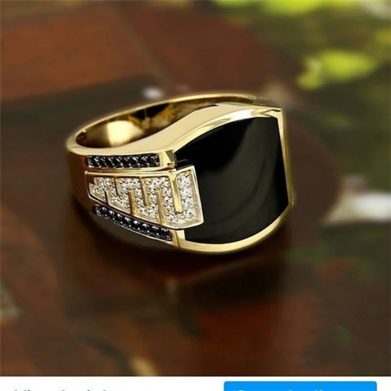 Classic Men's Ring Fashion Metal Gold Color Punk