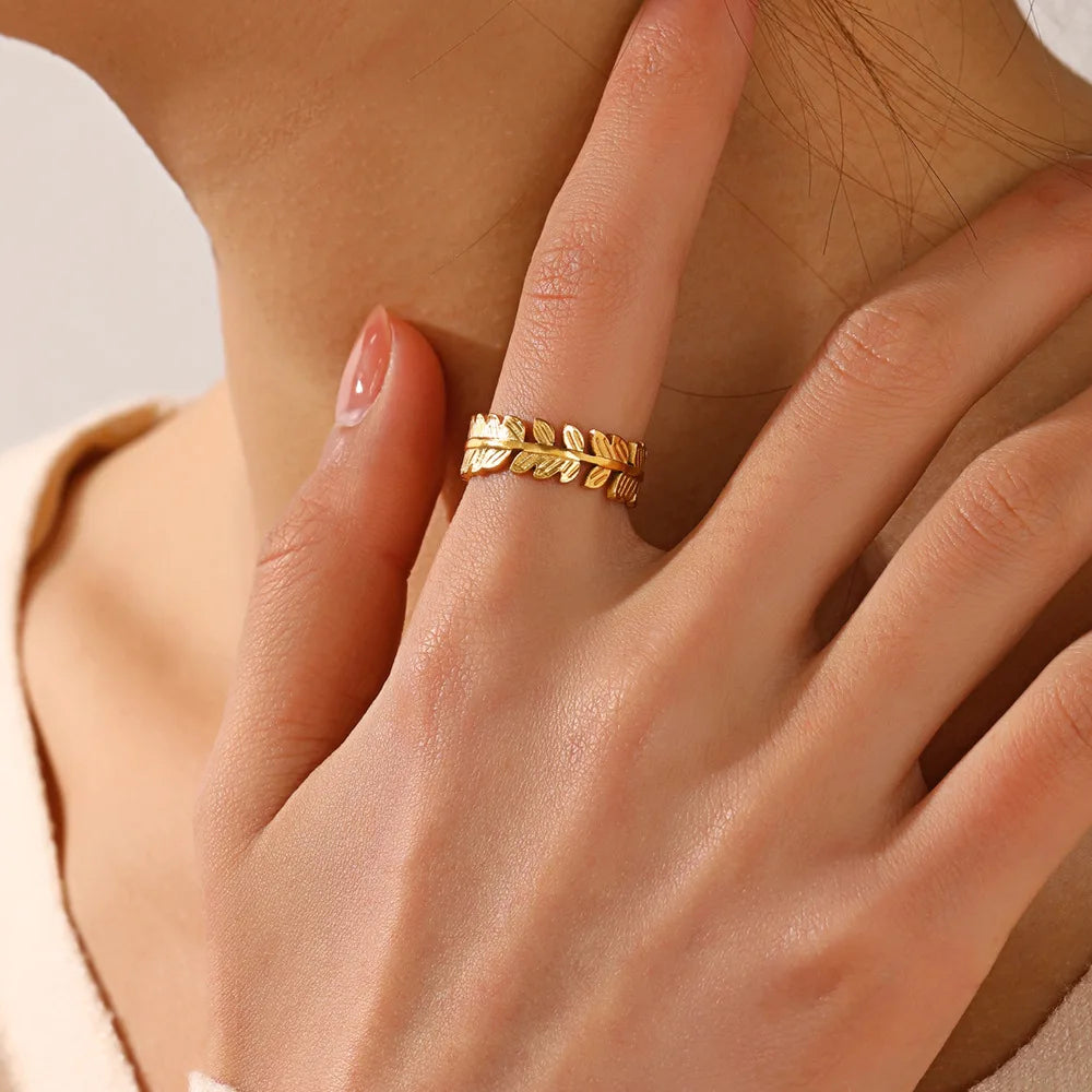 40 Style Rings for Women Stainless Steel Rings Classic Gold Color