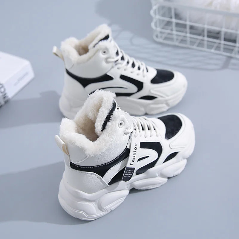 Winter Women Warm Sneakers Platform Snow Boots Ankle Booties Female Causal Plush Shoes Cotton Ladies Boot