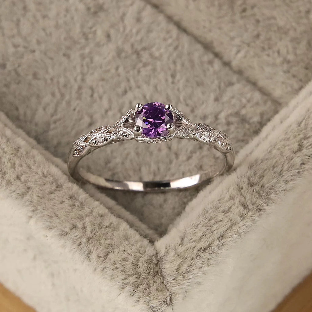 Améthia Light Luxury Style Amethyst Zirconia Women's Ring