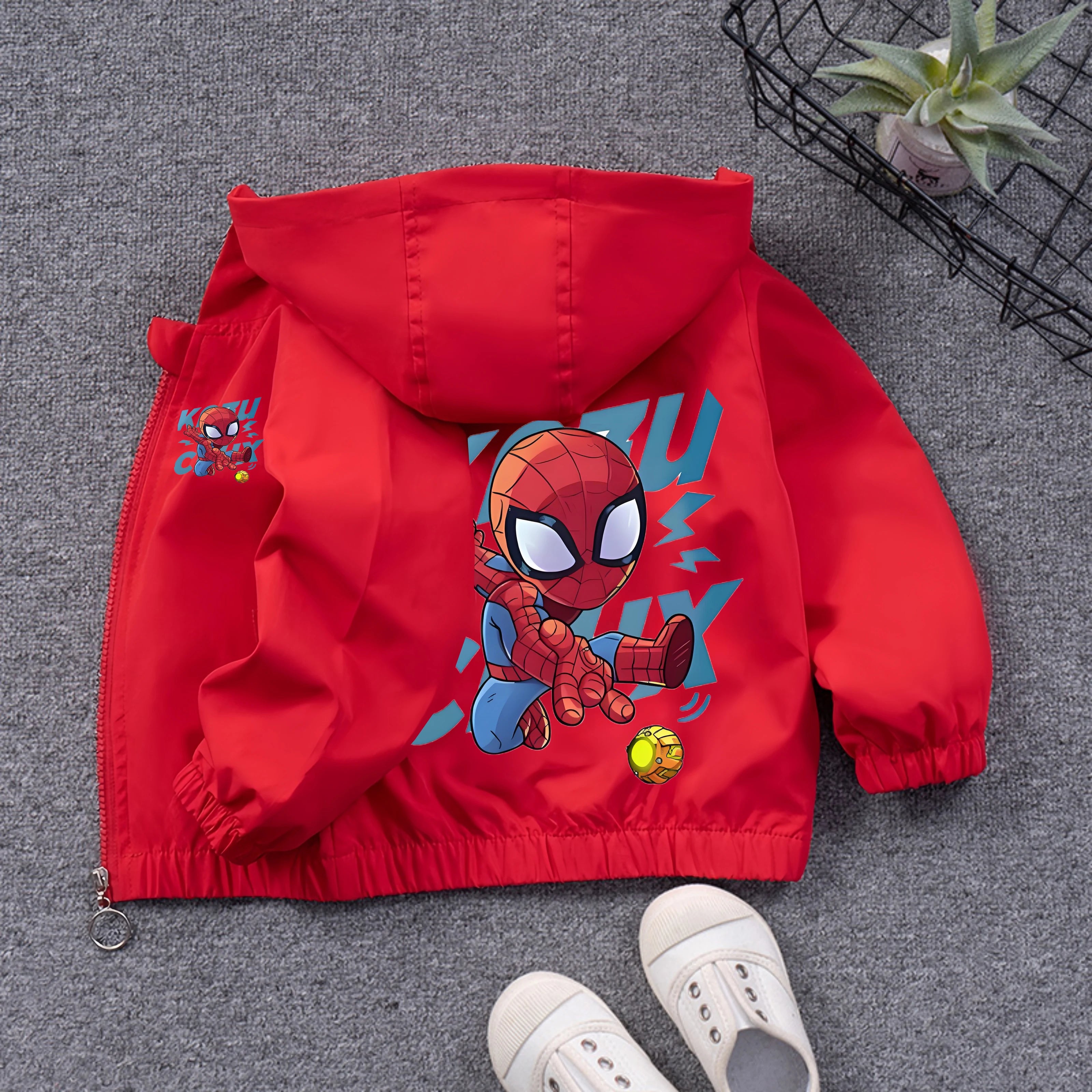 Boys' Casual Cardigans, Children's Jackets, Spider Man Hooded Tops, Windbreakers, Clothing Jackets