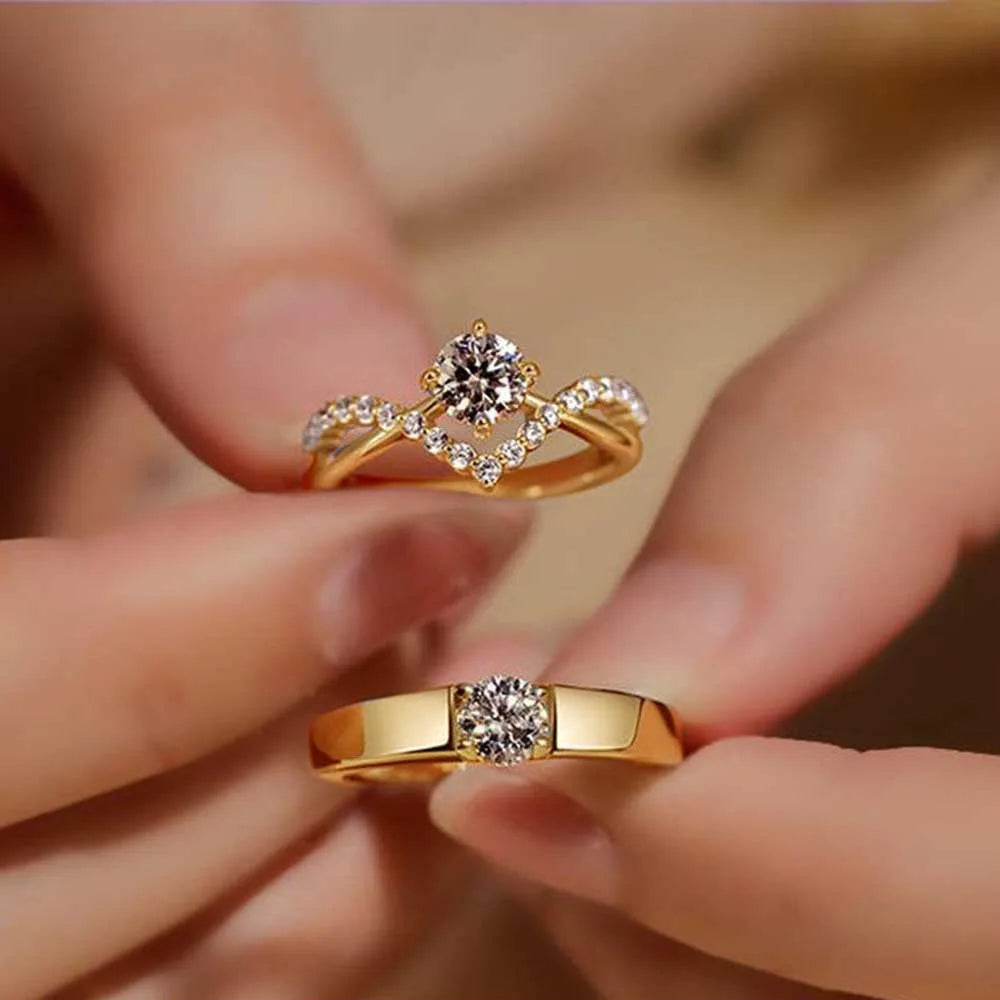 Fashion Luxury Zircon Couple Rings For Women