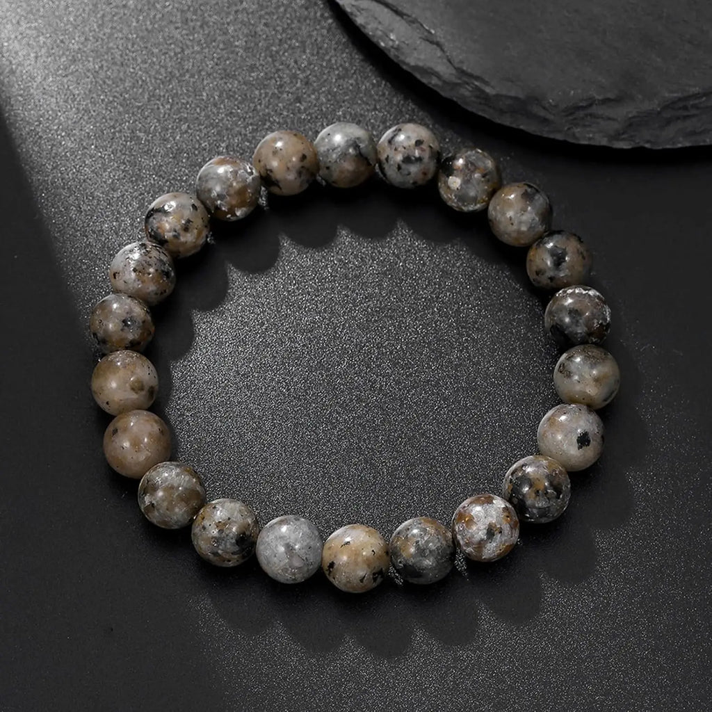2/4pcs Natural Flame Stone Bracelet with Natural Raw Stone