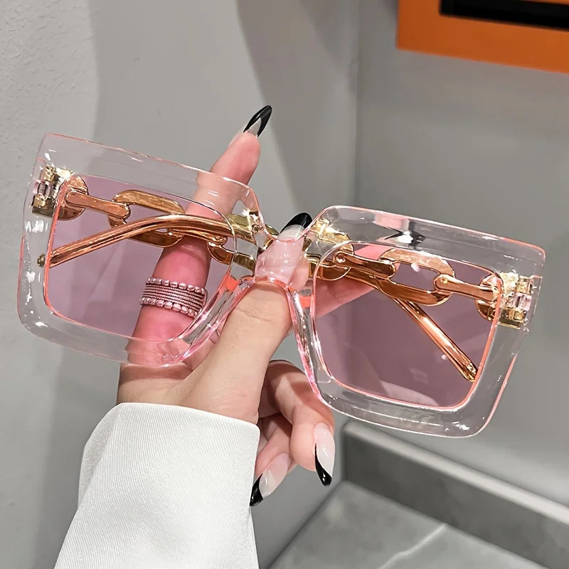 Luxury square fashion glasses for women casual candy color anti glare sun shades for beach party Travel