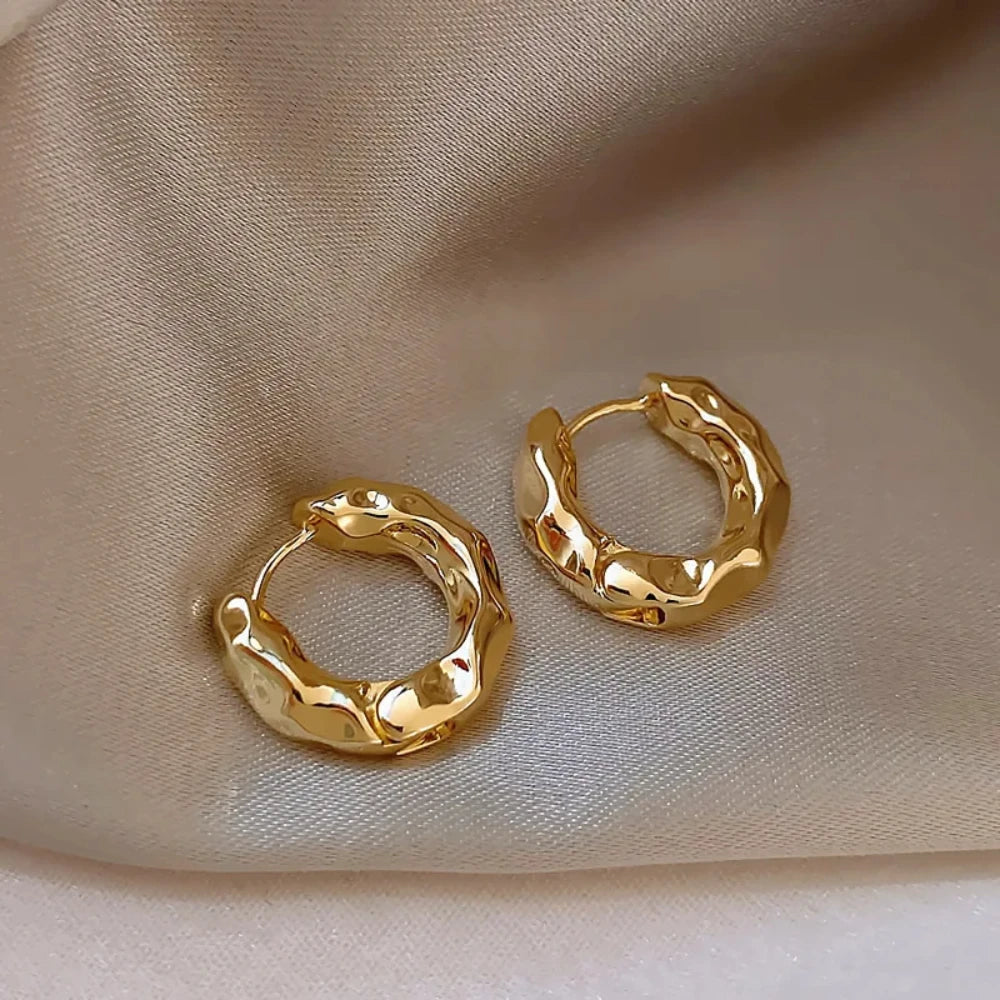 Mariasz Minimalist New Hot Sell Trendy Plated Gold Color Circle Earrings for Women Ear Hoop Earring Classic Jewelry