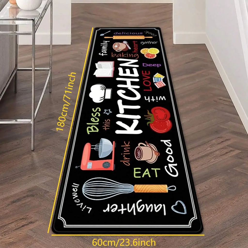 VIKAMA 1/2 pcs Kitchen Printed Floor Mat, Durable and Wear-Resistant, Home Kitchen Floor Mat, Laundry Room Carpet, Home Decor