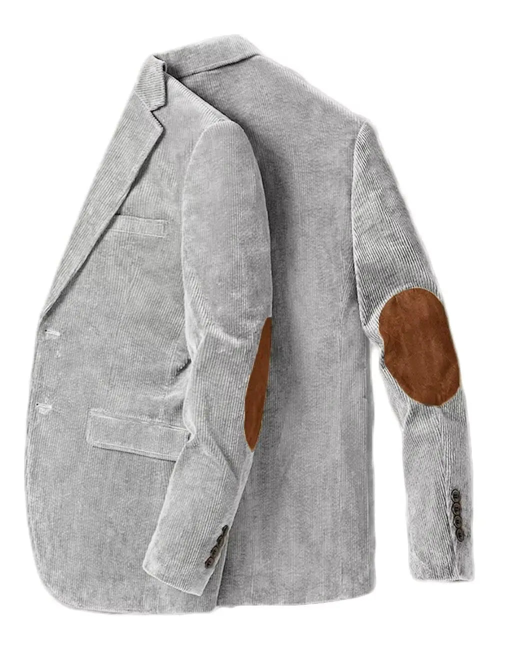 Men's Corduroy Blazer Business Casual Jacket with Elbow Patch Spring Fall Sport Coats Fashion Casual Single Breasted Men Jacket