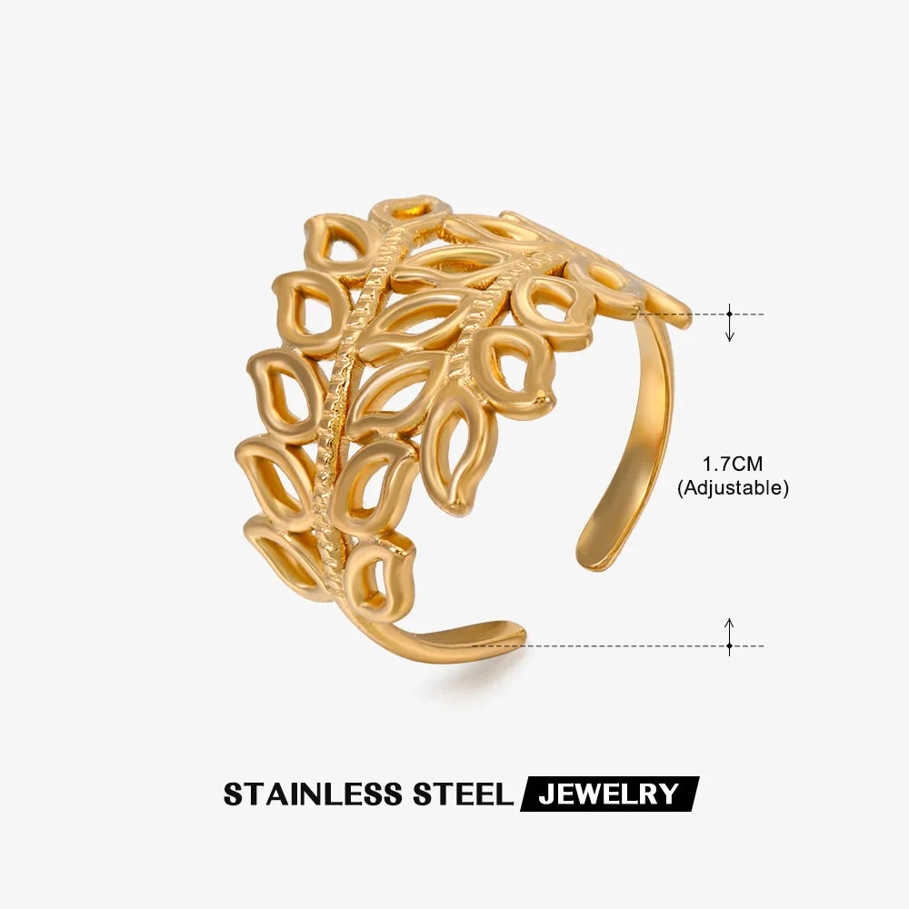 316L Stainless Steel Rings for Women Gold Color