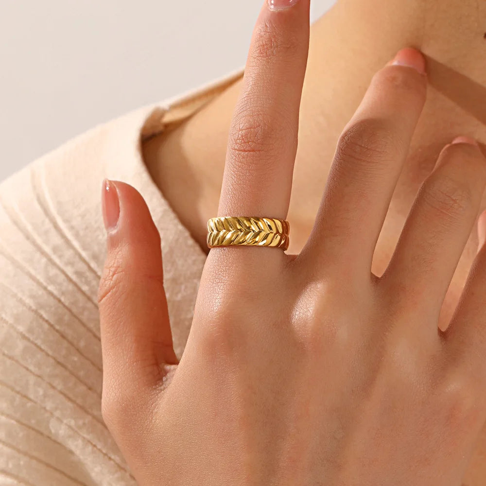 40 Style Rings for Women Stainless Steel Rings Classic Gold Color
