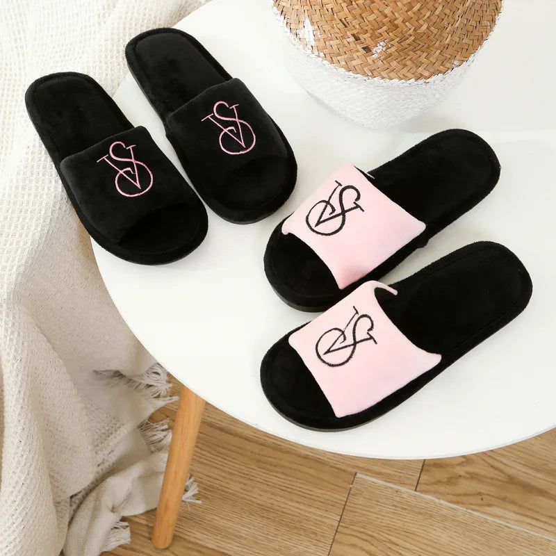 New Women's Cotton Slippers Warm Cotton Slippers Men Women Sandals Zapatos De Mujer Shoes Slides