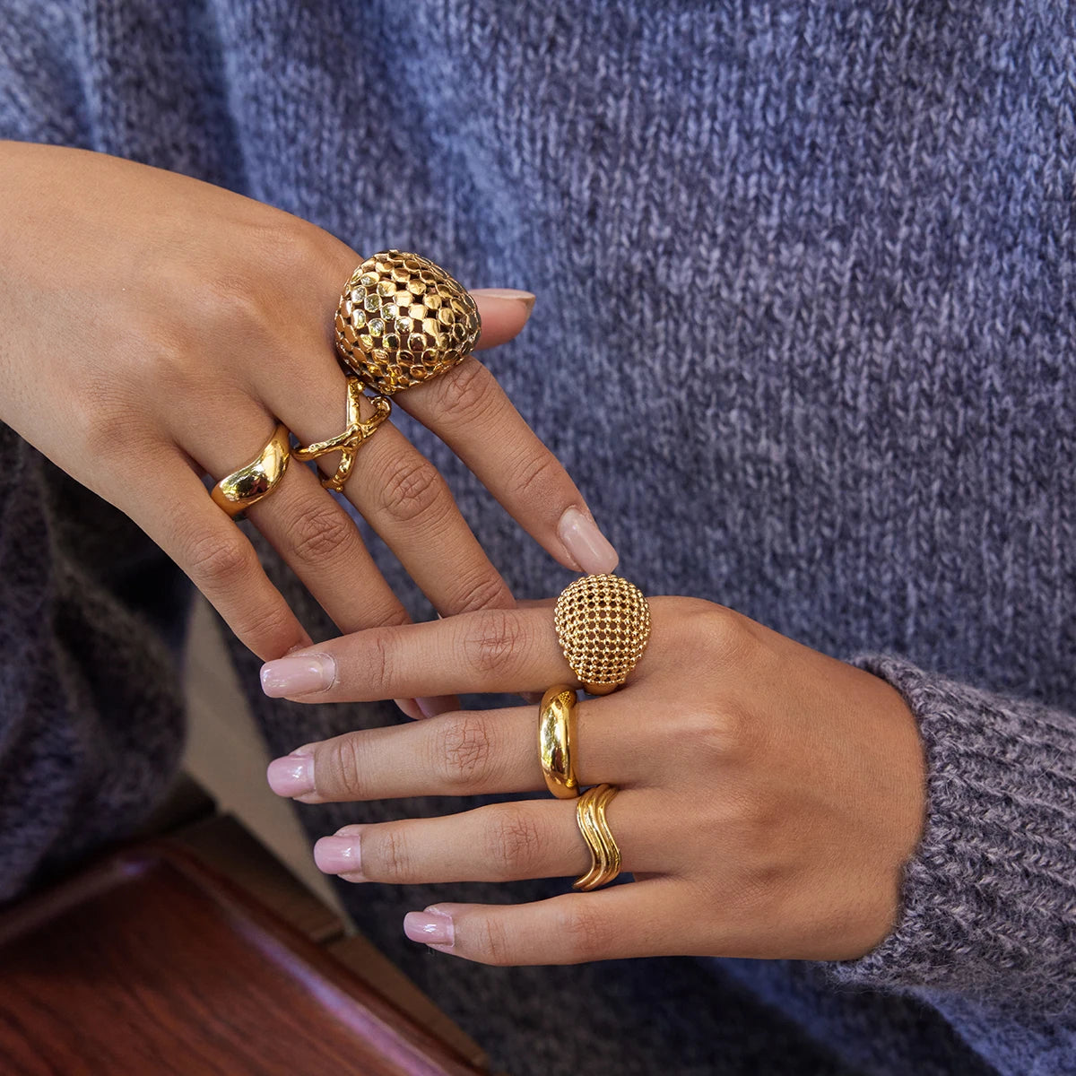 Golden Muse Ring
 Designer 18K Gold Color Plated