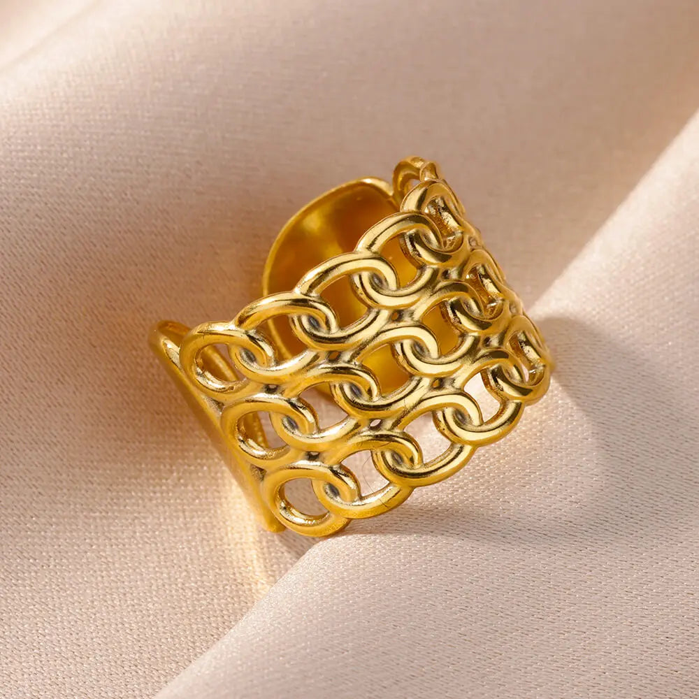 316L Stainless Steel Rings for Women Gold Color
