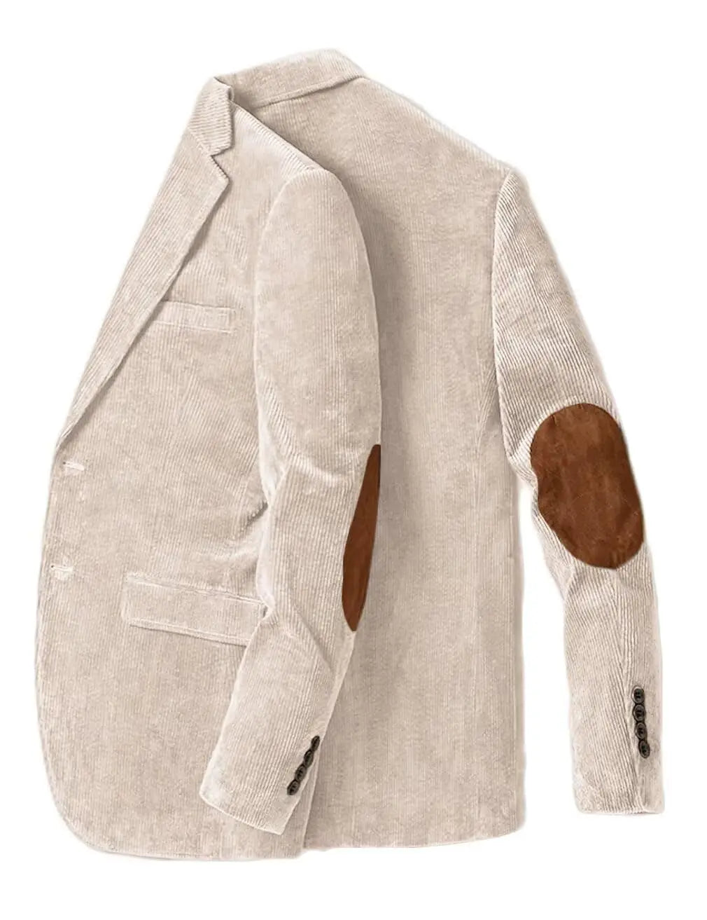 Men's Corduroy Blazer Business Casual Jacket with Elbow Patch Spring Fall Sport Coats Fashion Casual Single Breasted Men Jacket