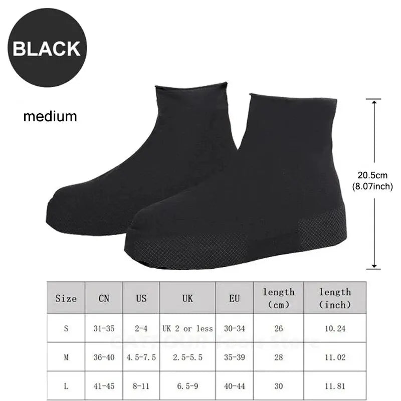 Waterproof Silicone Shoe Covers Protector Anti-Slip Boot For Outdoor Rainy Day Reusable Non-Slip Wear-Resistant Rain Shoe Covers