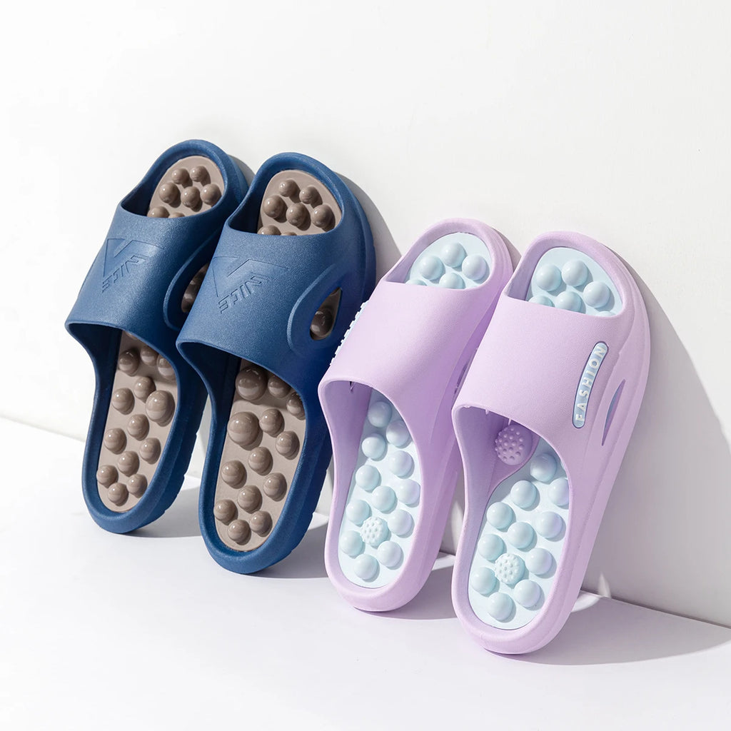 Summer Women Massage Slippers PVC Non-slip Unisex Home Slippers Comfortable Lightweight Indoor Outdoor Slides