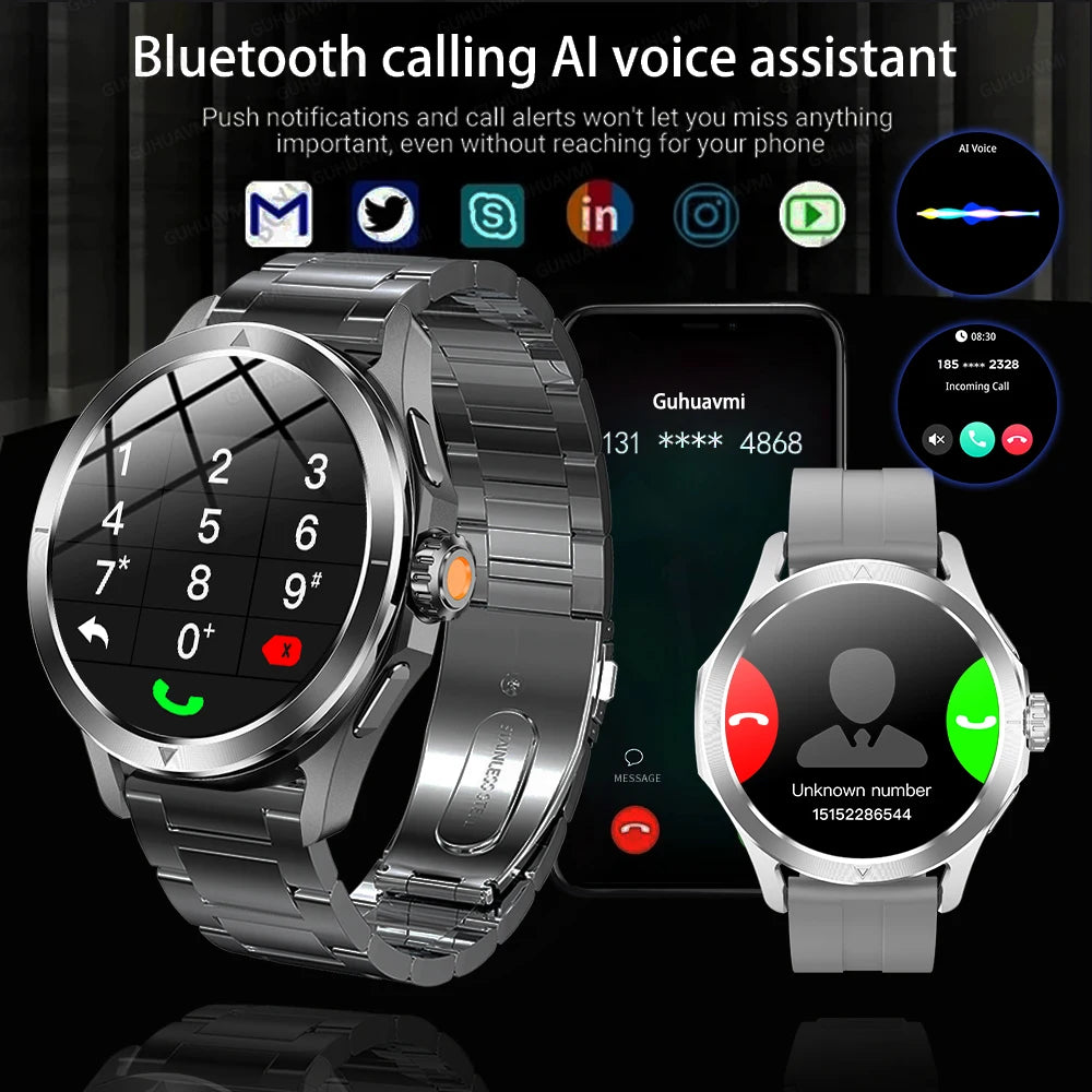 2025 New S4 Ultra Outdoor Sport Smart Watch Men AMOLED HD Screen NFC GPS Compass Heart rate Waterproof Bluetooth Call SmartWatch