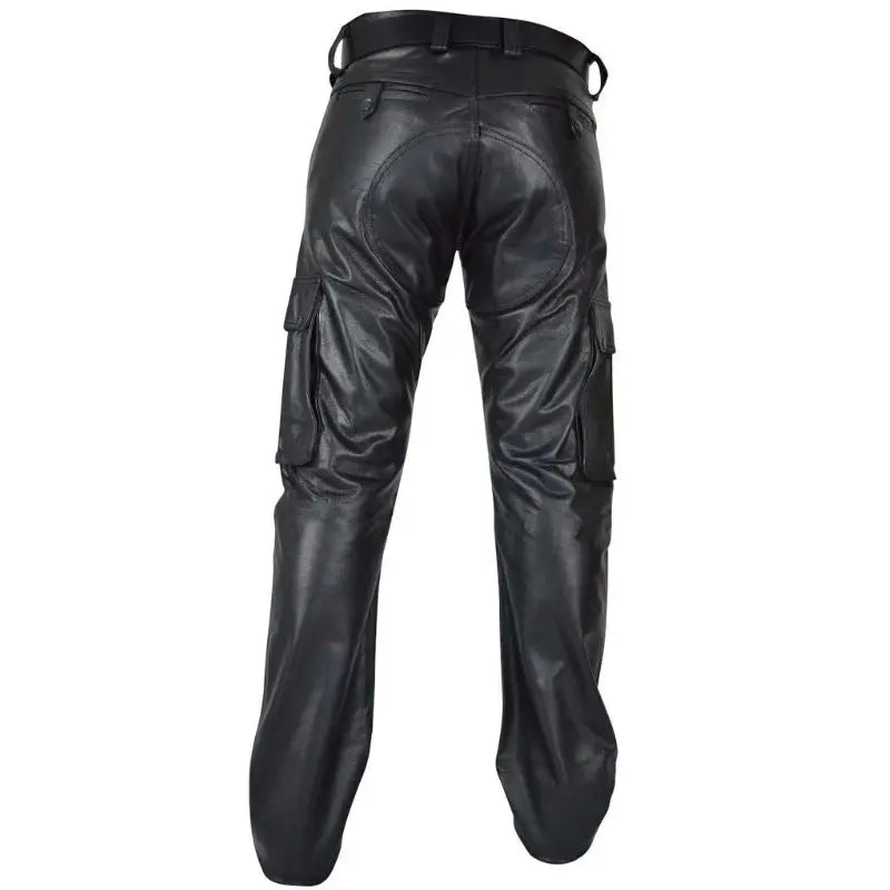 Spring Fashion Men's Fashion Rock Style PU Leather Pants Men's faux leather slim-fit motorcycle trousers