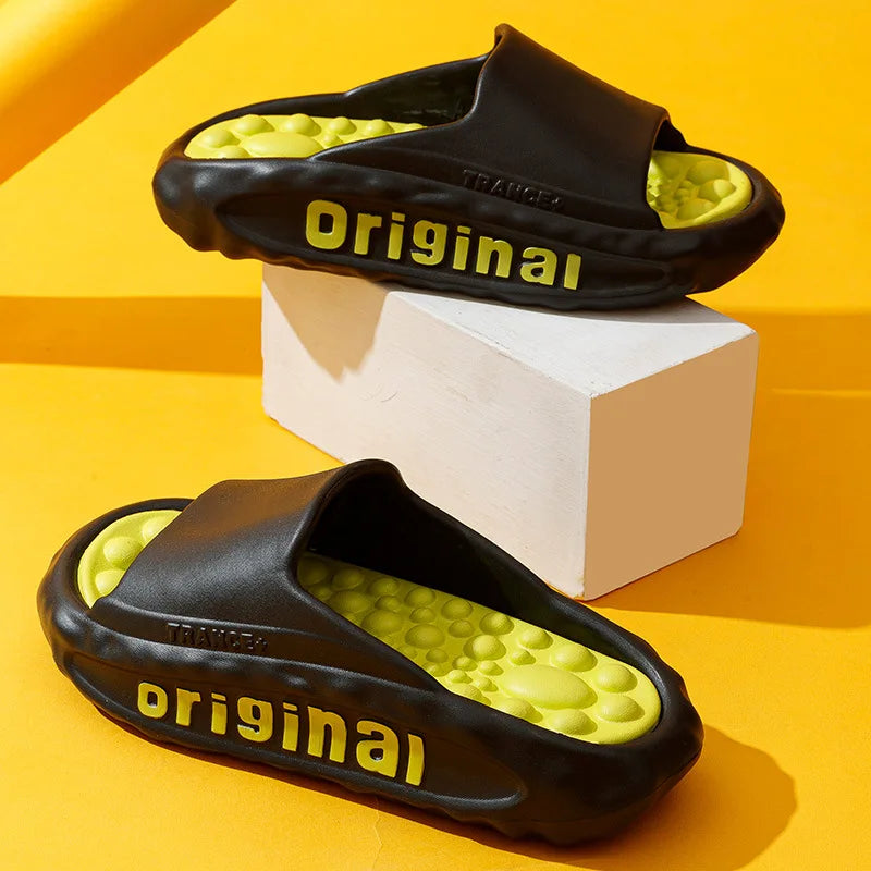 Summer New Slippers For Men Women Outdoor Non-slip Beach Sandals Soft Comfortable EVA Platform Slippers Home Bath Slides