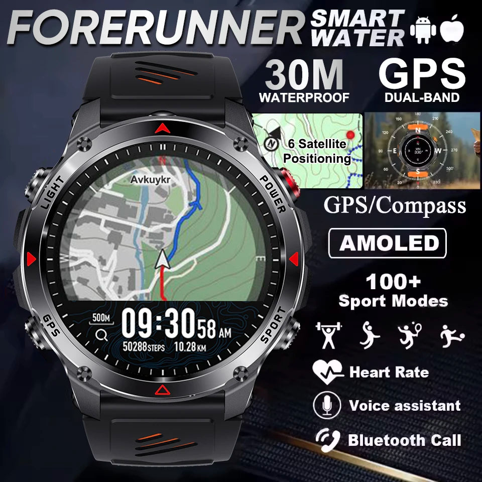Forerunner 570 GPS Smart Watch 3ATM Waterproof  AMOLED Screen MULTI-BAND GNSS