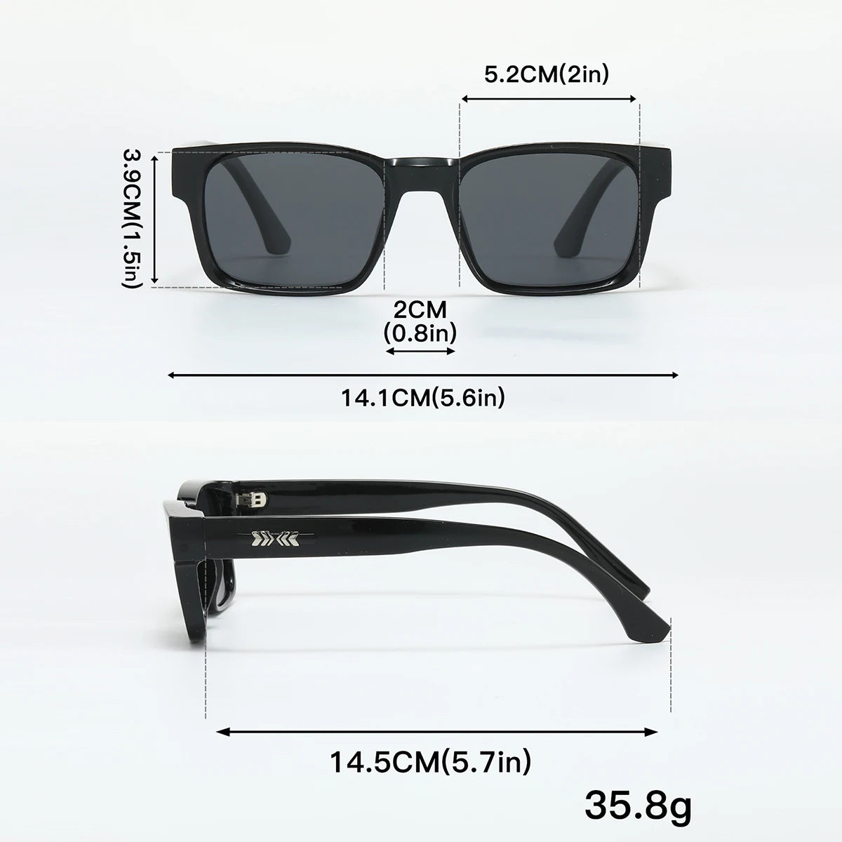 Quality Square Polarized Sunglasses Men Metal Core UV400 Unisex