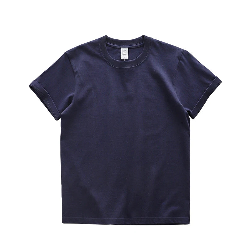 Dukeen 280gsm Oversized Heavy T-Shirt for Men Summer Short Sleeve Tee Cotton Solid Color Top Casual T Shirts One Piece