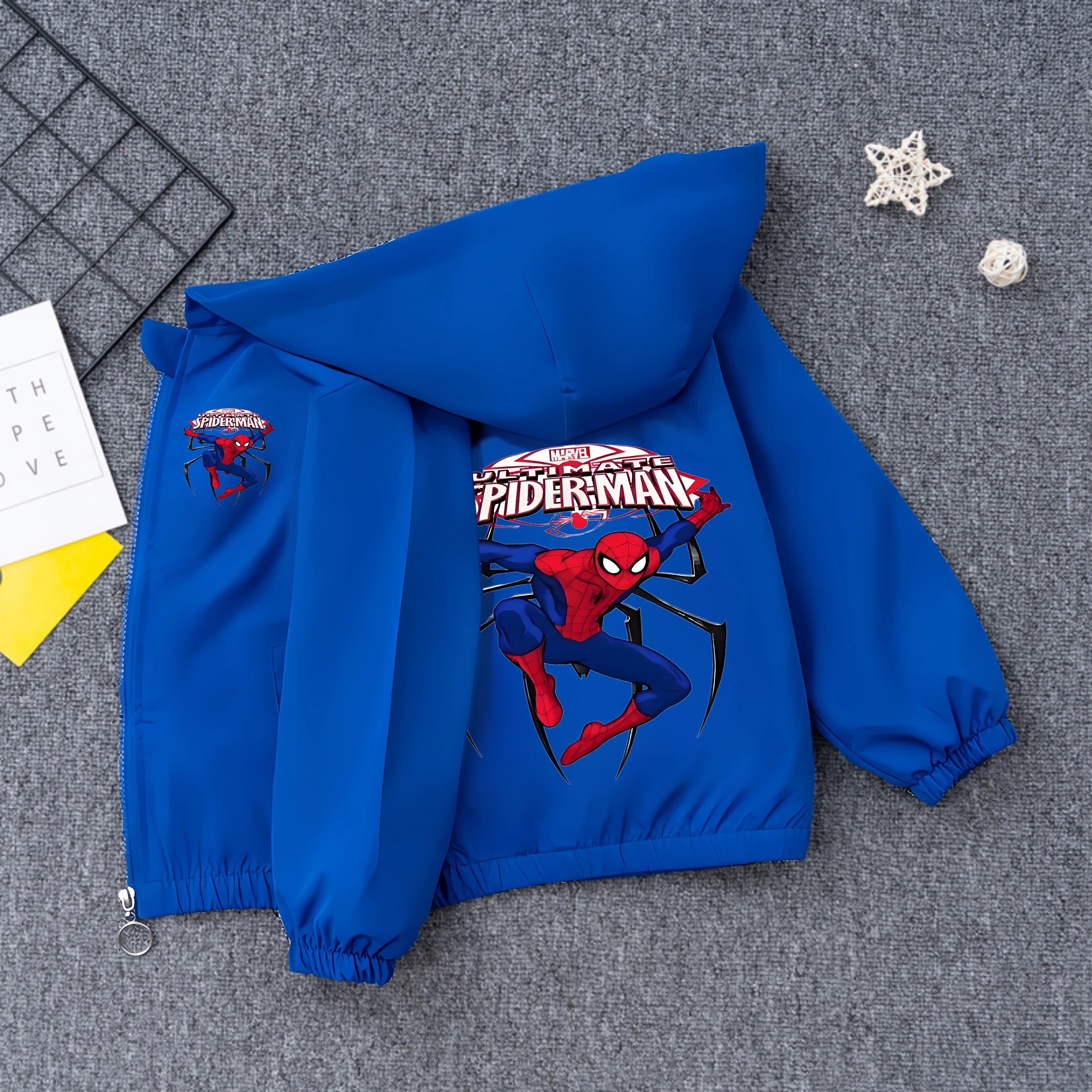 Boys' Casual Cardigans, Children's Jackets, Spider Man Hooded Tops, Windbreakers, Clothing Jackets