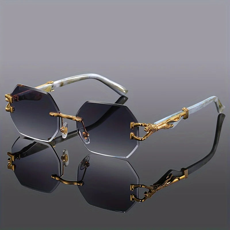 Geometric Leopard Print Sport Glasses For Women, Lightweight & Durable Composite Frame,