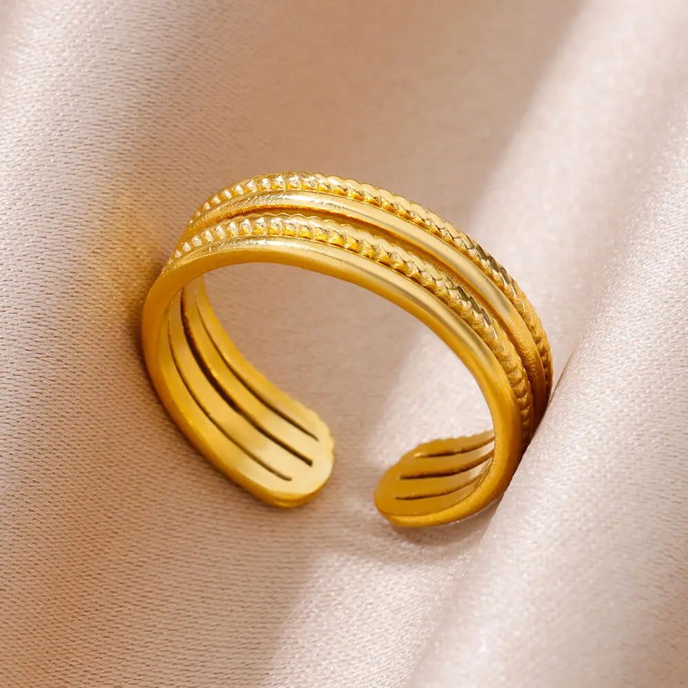 40 Style Rings for Women Stainless Steel Rings Classic Gold Color
