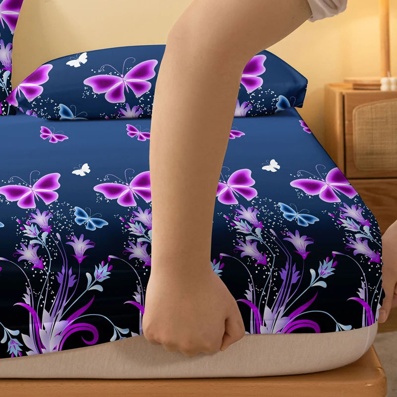 1 Piece of Enchanting Dreams Pattern Frosted Bedsheet, Bedroom Printed Bedspread, Bedding (Excluding Pillowcases)