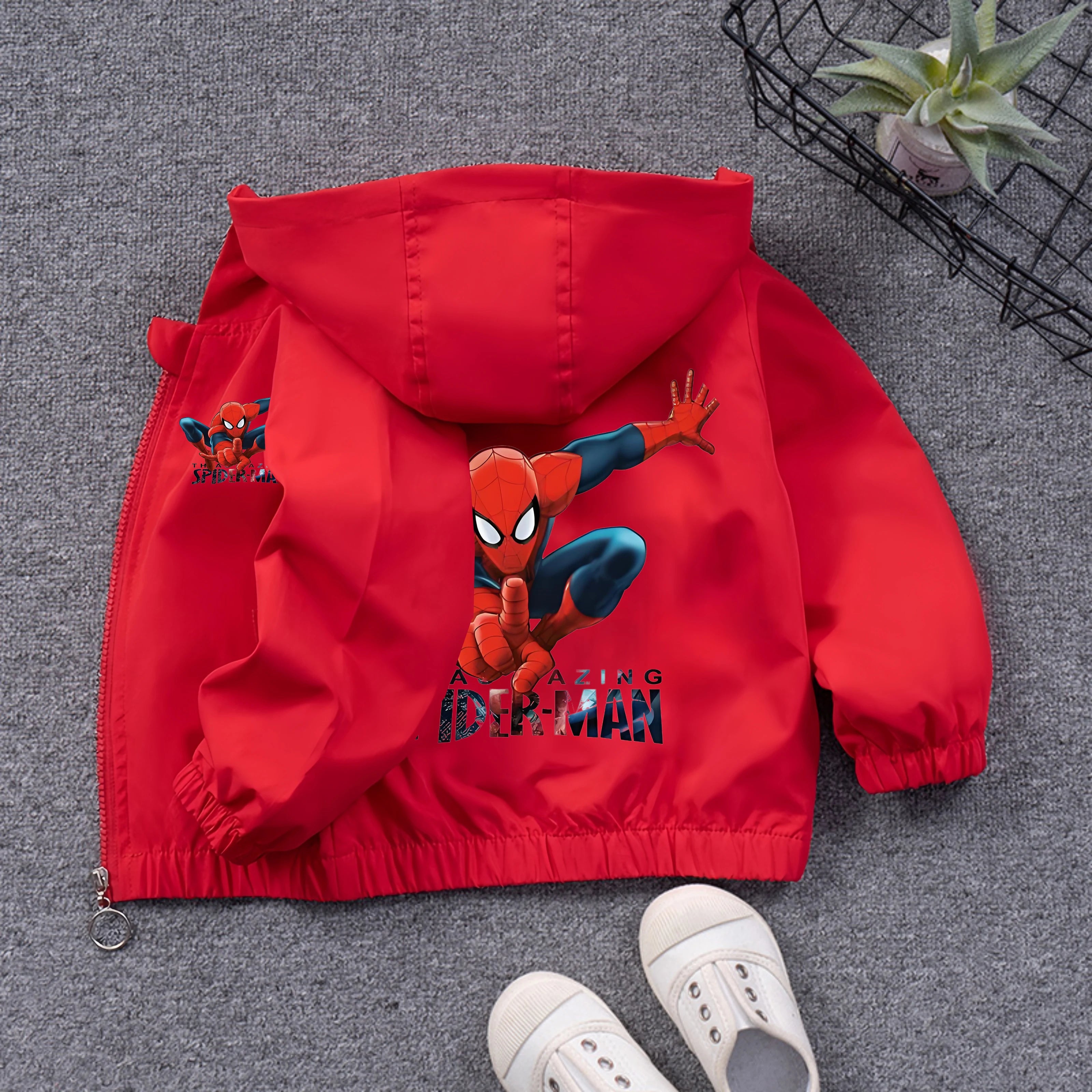 Boys' Casual Cardigans, Children's Jackets, Spider Man Hooded Tops, Windbreakers, Clothing Jackets