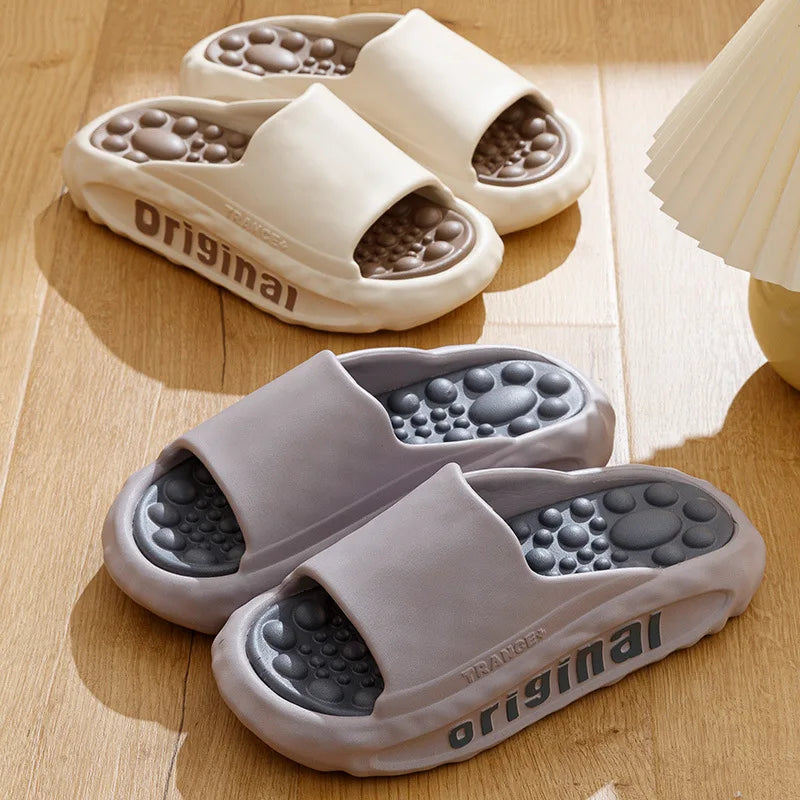Summer New Slippers For Men Women Outdoor Non-slip Beach Sandals Soft Comfortable EVA Platform Slippers Home Bath Slides