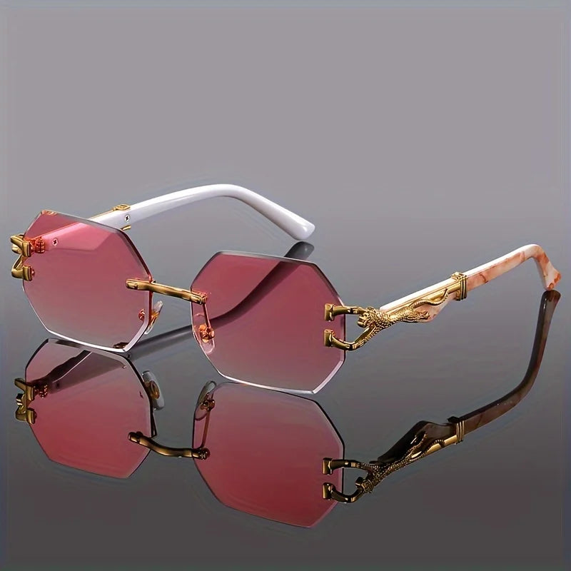 Geometric Leopard Print Sport Glasses For Women, Lightweight & Durable Composite Frame,