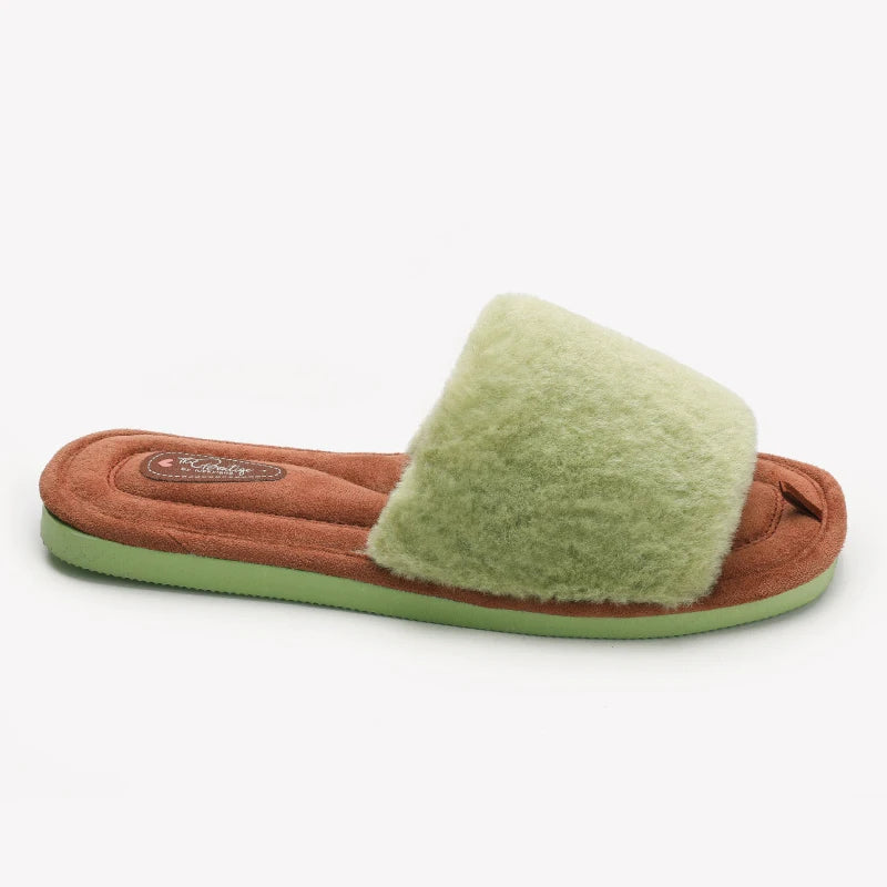 Eyriphy Women's Fluffy Furry Fur Slippers Open Toe Casual Bedroom Slides Memory Foam Soft Sole Cotton Shoes Anti-Slip Spa Indoor