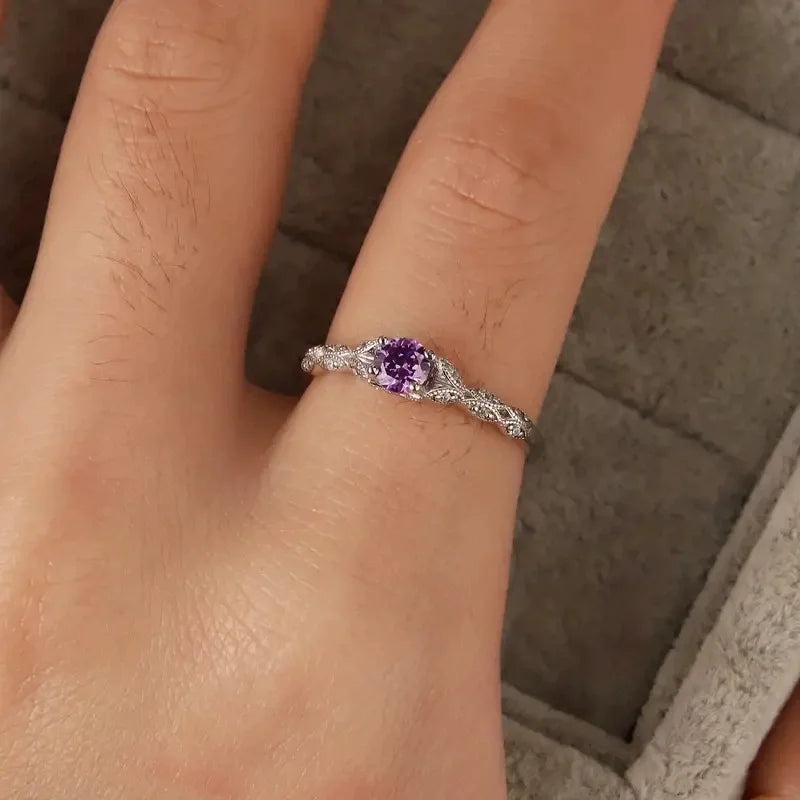 Améthia Light Luxury Style Amethyst Zirconia Women's Ring