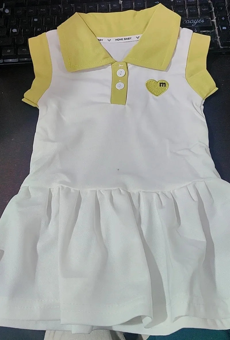 2025 Children Dress Spring Summer Turn-Down Collar Kids Clothes Fashion Toddler Baby Girls Clothing Summer Dress Girl Clothes