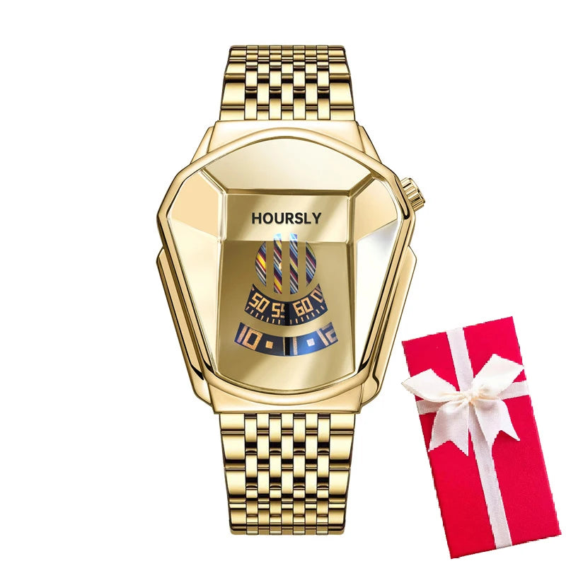Men Wrist Watch Gold Luxury Brand Top Stainless Steel Band Fashion Quartz Watches for Men 2025 Relogio Masculino Male Clock