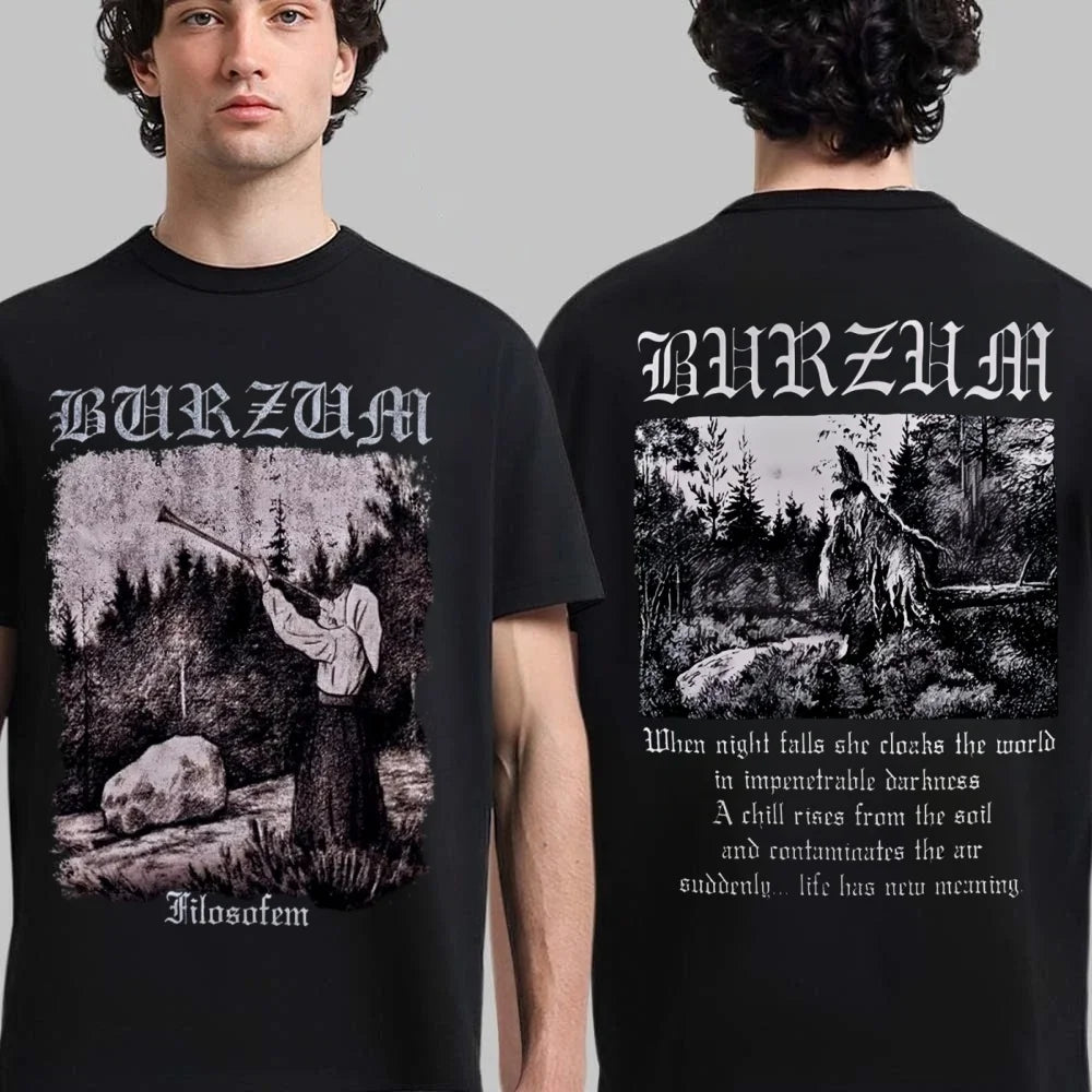 Burzum band Men's 100%Cotton shirt Y2k Vintage Metal Band summer T shirts hiphop style fashion hawaiian luxury woman T shirt