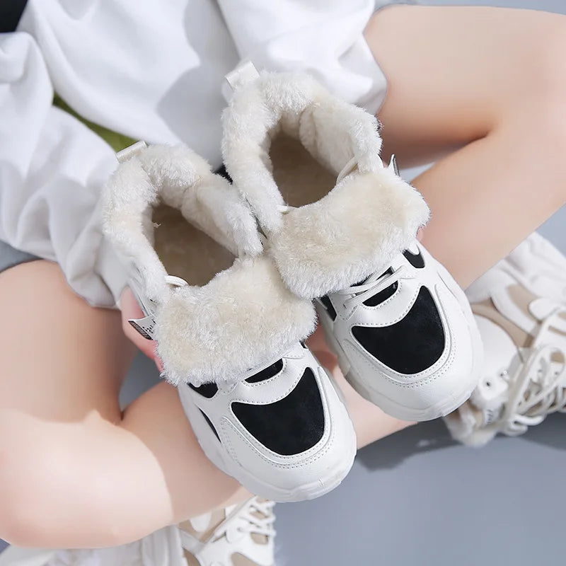 Winter Women Warm Sneakers Platform Snow Boots Ankle Booties Female Causal Plush Shoes Cotton Ladies Boot