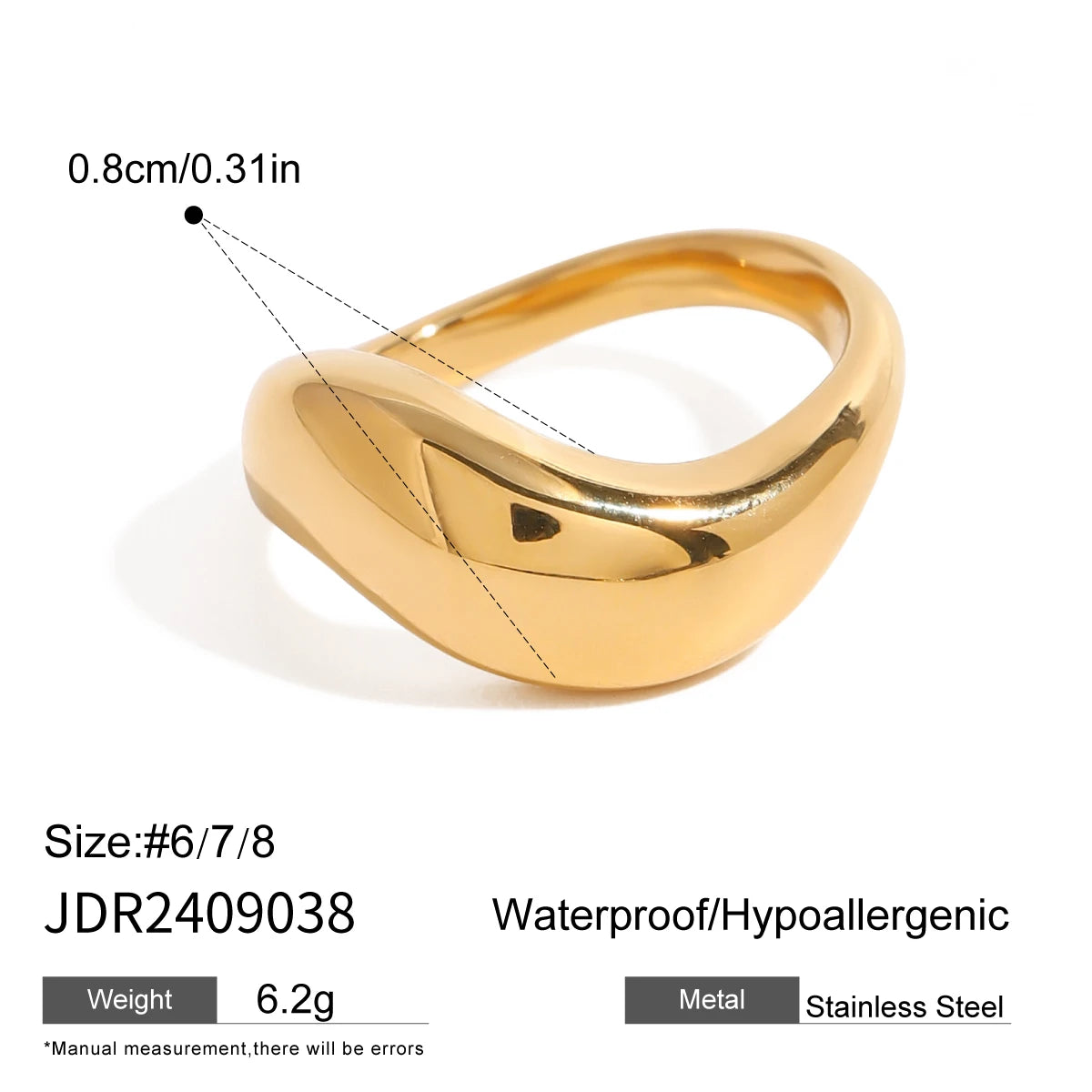 Golden Muse Ring
 Designer 18K Gold Color Plated