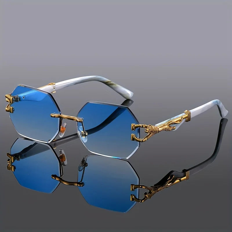 Geometric Leopard Print Sport Glasses For Women, Lightweight & Durable Composite Frame,