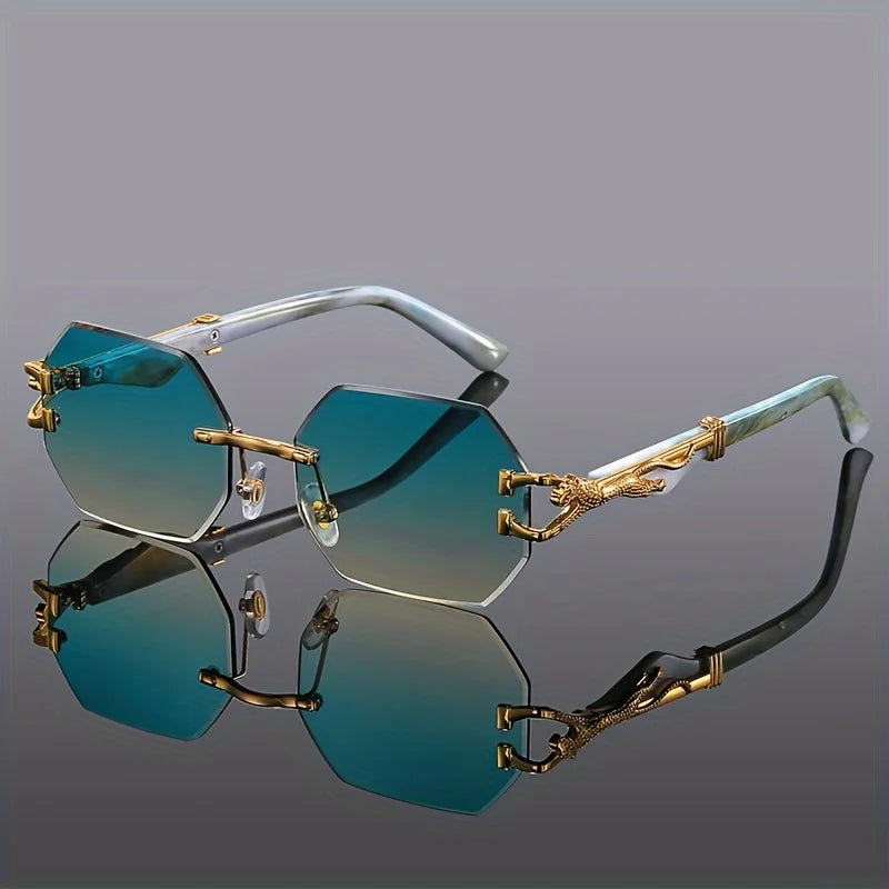 Geometric Leopard Print Sport Glasses For Women, Lightweight & Durable Composite Frame,