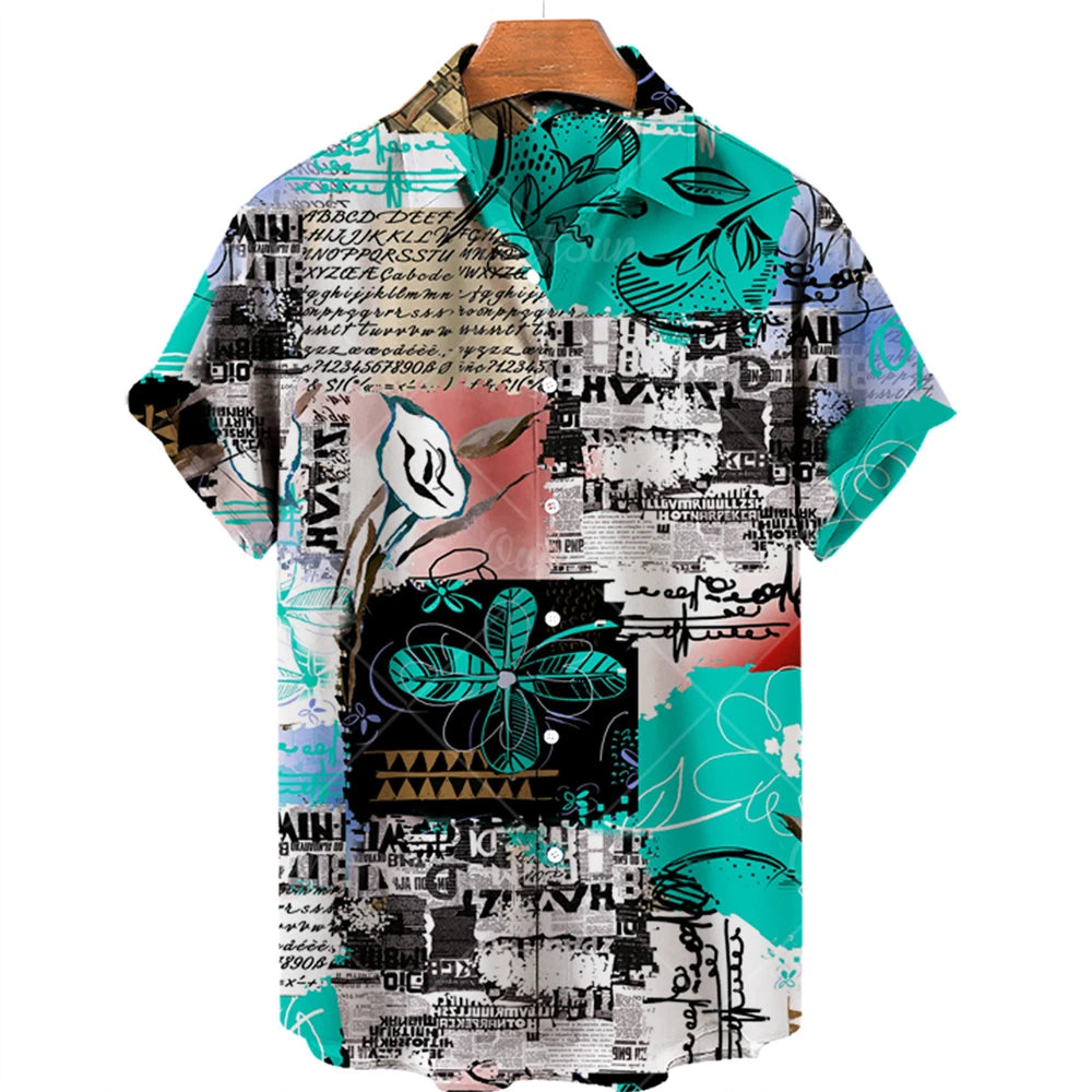 Hot New Men's High Quality Luxury Hawaii Dazn Holiday Beach Floral Shirt Elegant Men Top Sale Best Ethnic Style Clothing 2023