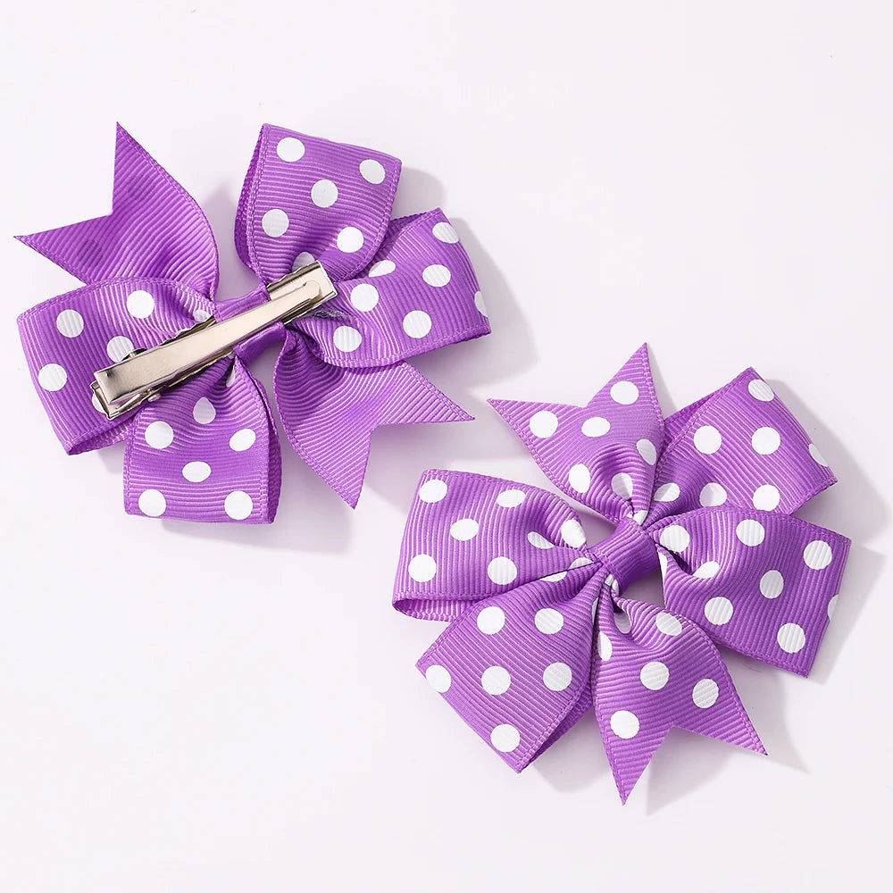 3Pcs/Pack Solid Dot Hair Bows Clip Girls Boutique Bowknot Hair Clips Kids Colorful Heart Sun Glasses Children Hair Accessories.